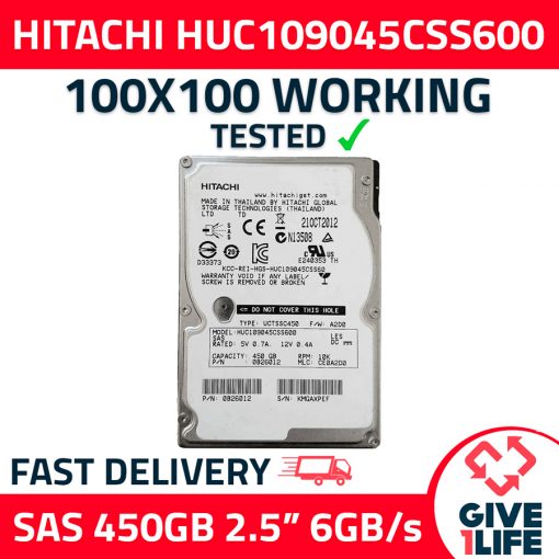 HITACHI 4X HUC109045CSS600 450GB HDD 2.5" SAS-2 6GB/S 10K 64MB
