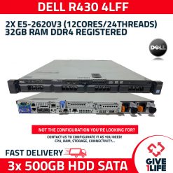 Servidor Rack DELL PowerEdge R430 4LFF 2xE5-2620V3+32GB+3X500GB SATA + 3 CADDIES + 2PSU + 4x1GB LAN VV7HY
ENVIO RAPIDO, FACTURA, VENDEDOR PROFESIONAL