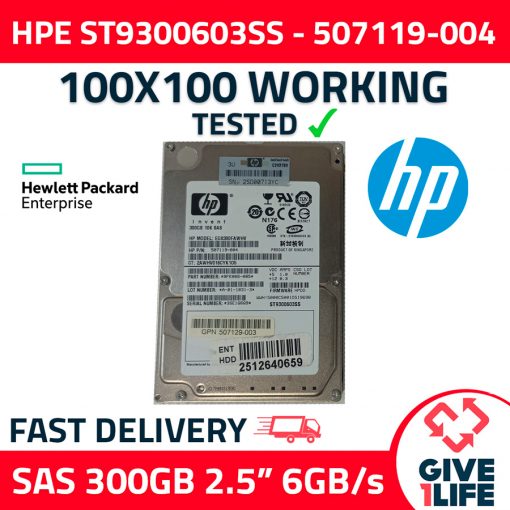 HPE ST9300603SS 300GB HDD 2.5" SAS-2 6GB/S 10K 64MB - 507119-004