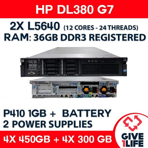 HP DL380E G7 2x L5640 (12CORES/24THREADS) + 36GB RAM + P410 1GB + 4x1GB LAN + 4X 450GB + 4X 300GB
ENVIO RAPIDO, FACTURA DISPONIBLE, CAJA REFORZADA, VENDEDOR PROFESIONAL