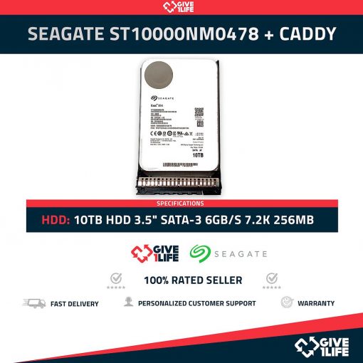 SEAGATE ST10000NM0478 10TB HDD 3.5" SATA-3 6GB/S 7.200 RPM 256MB CACHÉ + CADDY INCLUIDO - ESPECIAL PARA SERVIDORES HP / DELL / IBM
ENVIO RAPIDO, FACTURA DISPONIBLE, VENDEDOR PROFESIONAL