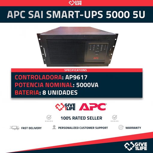 APC SAI SMART-UPS 5000 5U FUENTE DE ALIMENTACION ININTERRUMPIDA 5000VA 230V MONTAJE EN RACK
ENVIO RAPIDO, FACTURA, VENDEDOR PROFESIONAL