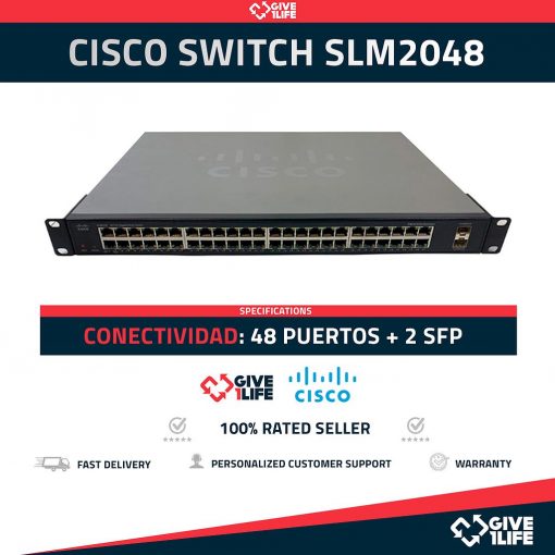 CISCO SWITCH SLM2048 48 PUERTOS 10/100/1000 GIGABIT RJ45 + 2 PUERTOS SFP ENVIO RAPIDO, FACTURA, VENDEDOR PROFESIONAL