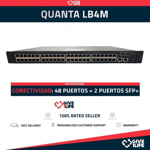 QUANTA LB4M SWITCH 48 PUERTOS 1GBit + 2 PUERTOS 10GBit SFP+ Y 2PSU ENVIO RAPIDO, FACTURA, VENDEDOR PROFESIONAL