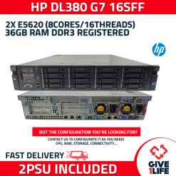 Servidor Rack HP DL380 G7 16SFF 2XE5620 + 36GB DDR3 + P410 + 2PSU HSTNS-5141