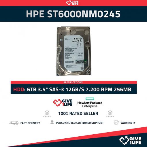 HPE ST6000NM0245 6TB HDD 3.5" SAS-3 12GB/S 7.200 RPM 256MB CACHÉ - 846509-001 / 2AB21C-035
ENVIO RAPIDO, FACTURA DISPONIBLE, VENDEDOR PROFESIONAL