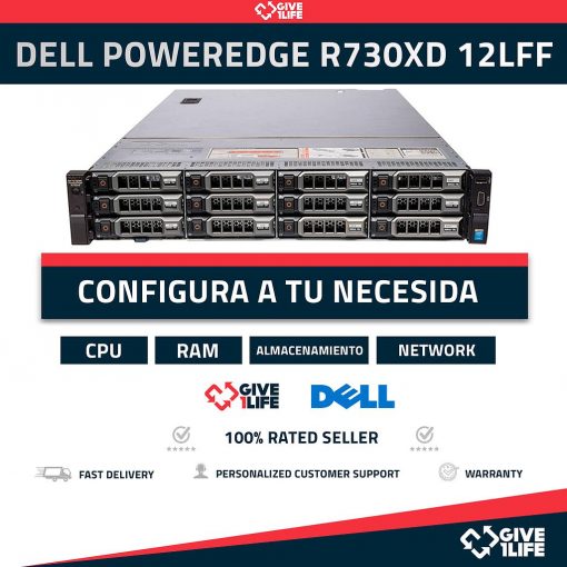 Dell PowerEdge R730XD 12LFF (12 Bahías de 3.5") CONFIGURABLE Perfecto Para Potencia y Almacenamiento. ENVIO RAPIDO, FACTURA, VENDEDOR PROFESIONAL