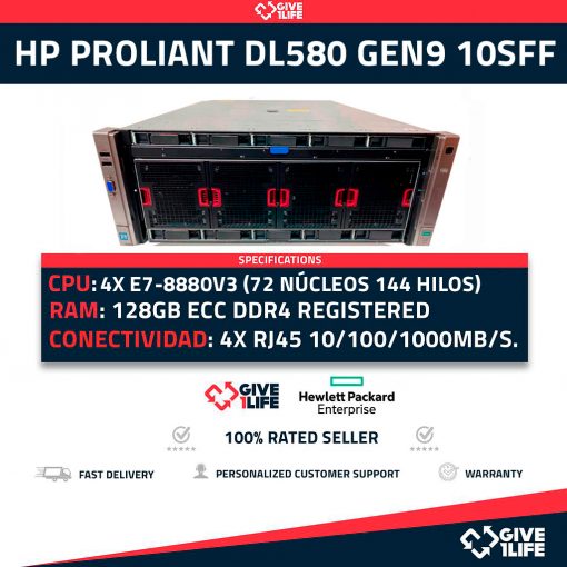 HP Proliant DL580 Gen9 10SFF 4x E7-8880 V3 (72 Núcleos 144 Hilos) 128GB ECC P830i 331FLR
ENVÍO RÁPIDO FACTURA CAJA REFORZADA VENDEDOR PROFESIONAL