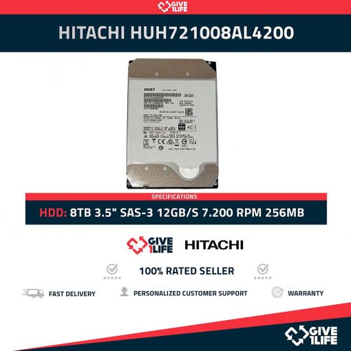HITACHI HUH721008AL4200 8TB HDD 3.5" SAS-3 12GB/S 7.200 RPM 256MB CACHÉ 4KN - ESPECIAL PARA SERVIDORES HP / DELL / IBM
ENVIO RAPIDO, FACTURA DISPONIBLE, VENDEDOR PROFESIONAL