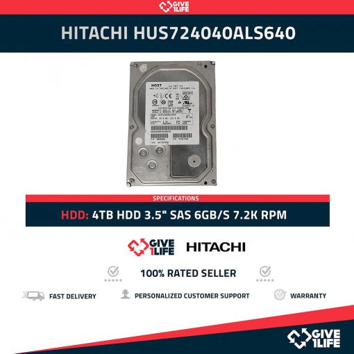 HITACHI HUS724040ALS640 4TB HDD 3.5" SAS 6GB/S 7.2K RPM - PARA SERVIDORES
ENVIO RAPIDO, FACTURA, VENDEDOR PROFESIONAL