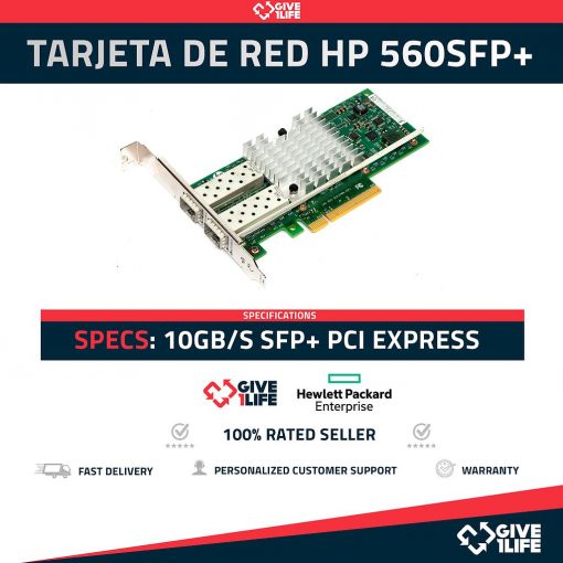 HP TARJETA DE RED 560SFP+ DOBLE PUERTO 10GB SFP+ PCIe PERFIL ALTO PN:669279-001 / 665247-001
ENVIO RAPIDO, FACTURA, VENDEDOR PROFESIONAL
