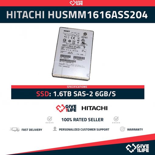 HITACHI UltraStar HUSMM1616ASS204 SSD INTERNO 1.6TB SAS2 6GB/S 2.5" MLC
ENVIO RAPIDO, FACTURA, VENDEDOR PROFESIONAL