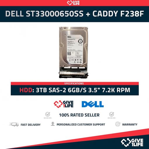 DELL ST33000650SS HDD 3TB SAS-2 6GB/S 3.5" 7.2K RPM PN:91K8T + CADDY INCLUDED PN: F238F
ENVIO RAPIDO, FACTURA, VENDEDOR PROFESIONAL