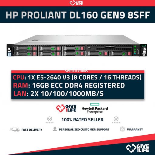 HP Proliant DL160 Gen9 8SFF 1x E5-2640V3 - 16GB RAM DDR4 - B140i/ZM - 1 PSU
ENVIO RAPIDO, FACTURA, VENDEDOR PROFESIONAL