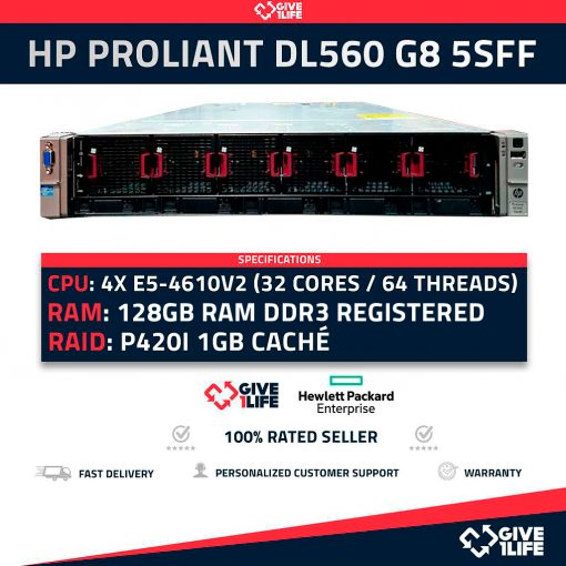 Servidor Especial para Computo y Procesamiento.
HP Proliant DL560 Gen8 5SFF 4x E5-4610V2 (32Núcleos/64Hilos) 128GB RAM P420i 2 PSU
ENVIO RAPIDO, FACTURA, VENDEDOR PROFESIONAL
