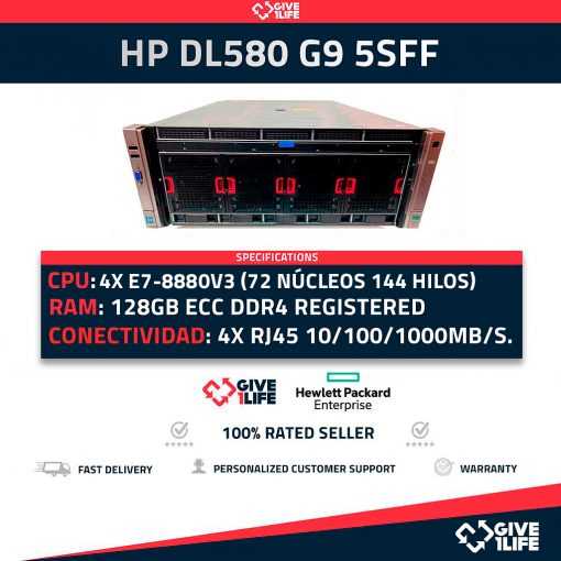 HP Proliant DL580 Gen9 5SFF 4x E7-8880 V3 (72 Núcleos 144 Hilos) 128GB ECC P830i 331FLR
ENVÍO RÁPIDO FACTURA CAJA REFORZADA VENDEDOR PROFESIONAL