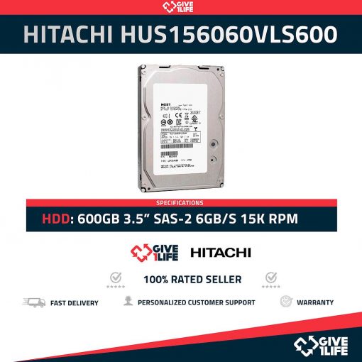 HITACHI HUS156060VLS600 600GB HDD 3.5" SAS-2 6GB/S 15.000 RPM 64MB CACHÉ - ESPECIAL PARA SERVIDORES HP / DELL / IBM
ENVIO RAPIDO, FACTURA DISPONIBLE, VENDEDOR PROFESIONAL