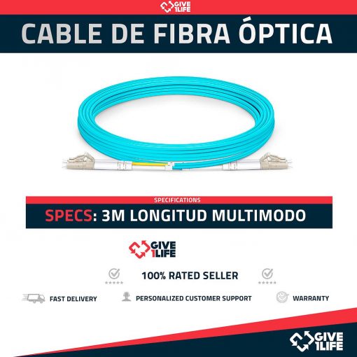 Cable/Latiguillo de Fibra Óptica LC UPC a LC UPC 3m OM3 Multimodo
ENVIO RAPIDO, FACTURA, VENDEDOR PROFESIONAL