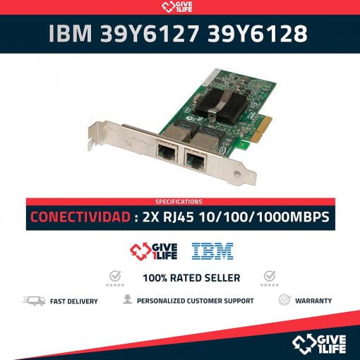 IBM DOBLE PUERTO 1GB COBRE PCIe - 39Y6127/39Y6128 - TARJETA DE RED PERFIL ALTO
ENVÍO RÁPIDO FACTURA BOLSA ANTIESTÁTICA VENDEDOR PROFESIONAL