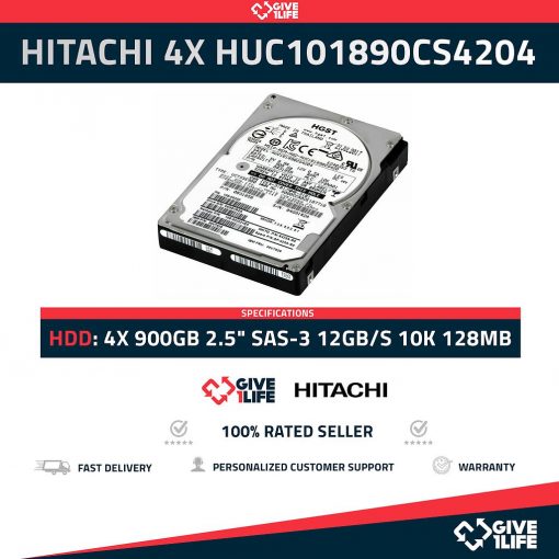 HITACHI 4X HUC101890CS4204 900GB HDD 2.5" SAS-3 12GB/S 10K 128MB CACHÉ - ESPECIAL PARA SERVIDORES
ENVÍO RÁPIDO, FACTURA, VENDEDOR PROFESIONAL