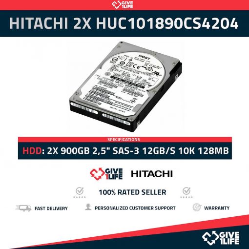 HITACHI 2X HUC101890CS4204 900GB HDD 2,5" SAS-3 12GB/S 10K 128MB CACHÉ - ESPECIAL PARA SERVIDORES
ENVÍO RÁPIDO, FACTURA, VENDEDOR PROFESIONAL