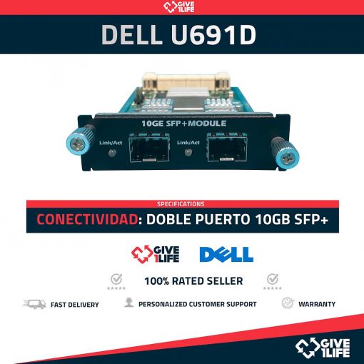 DELL - U691D - 6200-XGSF DOBLE PUERTO 10GB SFP+ MODULO - DELL POWERCONNECT
ENVÍO RÁPIDO FACTURA BOLSA ANTIESTÁTICA VENDEDOR PROFESIONAL