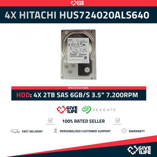 4x HUS724020ALS640 2TB HDD 3.5" SAS 6GB/S 7.2K RPM - ESPECIAL PARA SERVIDORES
ENVIO RAPIDO, FACTURA, VENDEDOR PROFESIONAL
