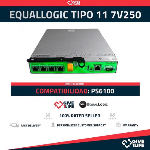MODULO DE CONTROLADOR EqualLogic TIPO 11 PS6100 4x 1GB LAN RJ45 - 7V250
ENVIO RAPIDO, FACTURA DISPONIBLE, VENDEDOR PROFESIONAL