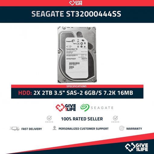 SEAGATE 2X ST32000444SS 2TB HDD 3.5" SAS-2 6GB/S 7.2K 16MB - ESPECIAL PARA SERVIDORES HP / DELL / IBM
ENVIO RAPIDO, FACTURA, VENDEDOR PROFESIONAL