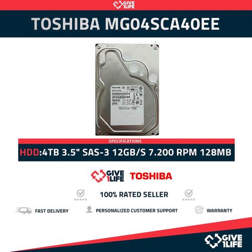 TOSHIBA MG04SCA40EE 4TB HDD 3.5" SAS-3 12GB/S 7.200 RPM 128MB CACHE - ESPECIAL PARA SERVIDORES HP / DELL / IBM
ENVIO RAPIDO, FACTURA DISPONIBLE, VENDEDOR PROFESIONAL