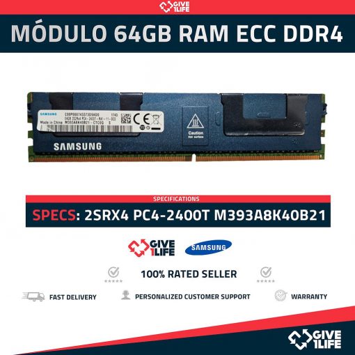 64GB 2S2RX4 PC4-2400T DDR4 RAM REGISTRADA - P/N: M393A8K40B21-CTC0Q
ENVIO RAPIDO, FACTURA, VENDEDOR PROFESIONAL