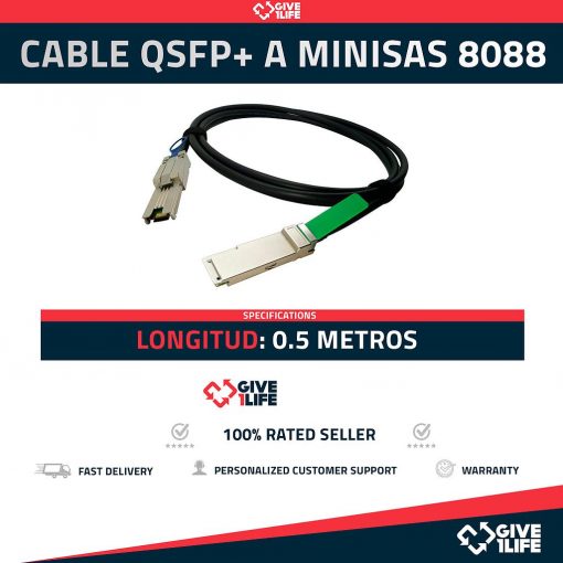 Cable QSFP+ a Mini SAS 8088 Longitud 0.5 Metros
ENVIO RAPIDO, FACTURA, VENDEDOR PROFESIONAL