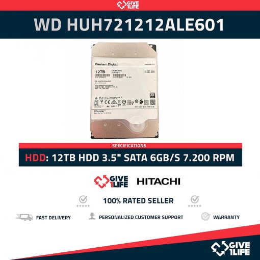 WD HUH721212ALE601 12TB HDD 3.5" SATA-3 6GB/S 7.200 RPM 256MB CACHE - ESPECIAL PARA SERVIDORES HP / DELL / IBM
ENVIO RAPIDO, FACTURA DISPONIBLE, VENDEDOR PROFESIONAL