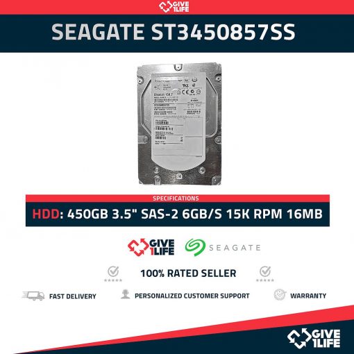 SEAGATE ST3450857SS 450GB HDD 3.5" SAS-2 6GB/S 15.000 RPM 16MB - ESPECIAL PARA SERVIDORES HP / DELL / IBM
ENVIO RAPIDO, FACTURA DISPONIBLE, VENDEDOR PROFESIONAL