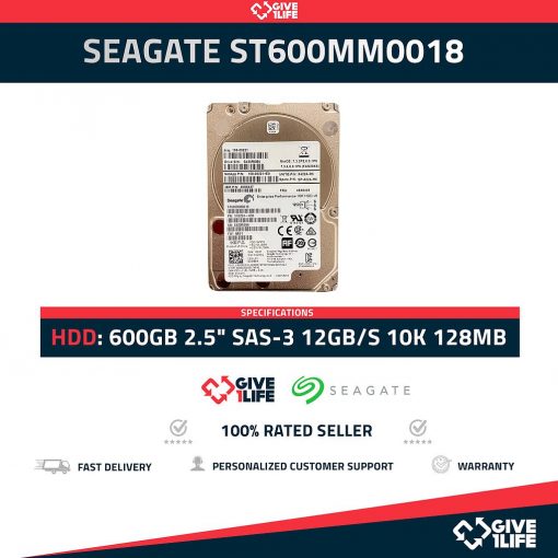 SEAGATE ST600MM0018 600GB HDD 2.5" SAS-3 12GB/S 10K 128MB CACHÉ - ESPECIAL PARA SERVIDORES
ENVIO RAPIDO, FACTURA, VENDEDOR PROFESIONAL