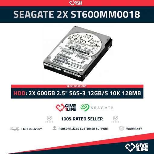 SEAGATE 2X ST600MM0018 600GB HDD 2.5" SAS-3 12GB/S 10K 128MB CACHÉ - ESPECIAL PARA SERVIDORES
ENVÍO RÁPIDO, FACTURA, VENDEDOR PROFESIONAL
