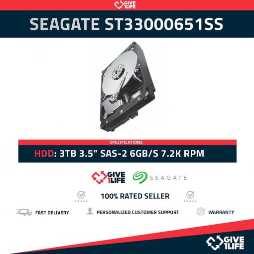 SEAGATE ST33000651SS 3TB HDD 3.5" SAS-2 6GB/S 64MB - SERVIDORES HP / DELL / IBM
ENVIO RAPIDO, FACTURA, VENDEDOR PROFESIONAL