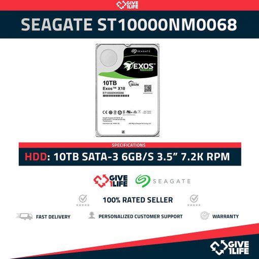 SEAGATE ST10000NM086 10TB HDD 3.5" SATA-3 6GB/S 7.200 RPM 256MB CACHÉ ESPECIAL PARA SERVIDORES HP / DELL / IBM
ENVIO RAPIDO, FACTURA DISPONIBLE, VENDEDOR PROFESIONAL