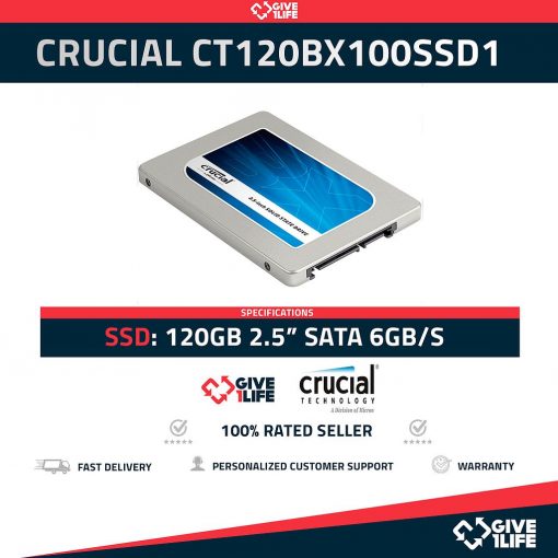 Crucial CT120BX100SSD1 SSD 120GB 2.5" SATA 6GB/S
ENVIO RAPIDO, FACTURA, VENDEDOR PROFESIONAL