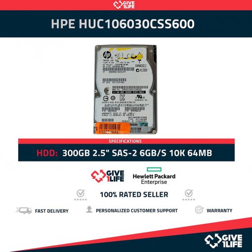 HPE HUC106030CSS600 300GB HDD 2.5" SAS-2 6GB/S 10K 64MB - 597609-001 / 507129-004 / 0B25642 - ESPECIAL PARA SERVIDORES
ENVIO RAPIDO, FACTURA, VENDEDOR PROFESIONAL