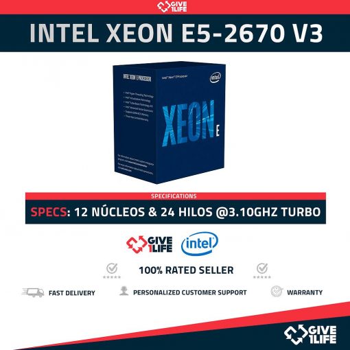 Intel Xeon E5-2670 V3 (12 Núcleos / 24 Hilos) @3.10GHz Turbo Speed, ENVIO RÁPIDO, FACTURA DISPONIBLE, PROFESSIONAL SELLER