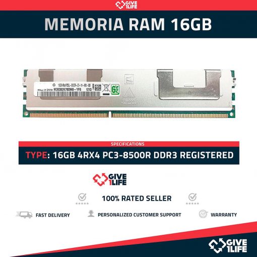 16GB 4Rx4 PC3-8500R DDR3 RAM REGISTRADA ESPECIAL PARA SERVIDOR ENVÍO RÁPIDO FACTURA VENDEDOR PROFESIONAL