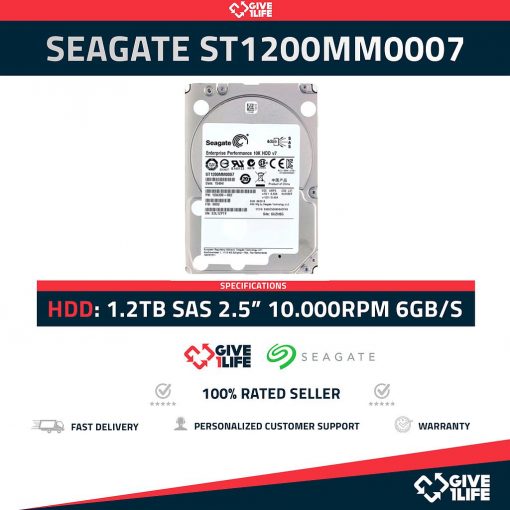 SEAGATE ST1200MM0007 1.2TB HDD 2,5" SAS-2 6GB/S 10K 64MB CACHÉ - ESPECIAL PARA SERVIDORES
ENVIO RAPIDO, FACTURA, VENDEDOR PROFESIONAL