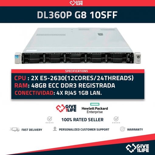 DL360P G8 10SFF 2X E5-2630(12CORES/24THREADS) + 48GB DDR3 + P420i + 2PSU
ENVIO RAPIDO, FACTURA DISPONIBLE, CAJA REFORZADA, VENDEDOR PROFESIONAL