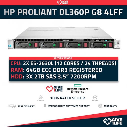 Servidor Rack HP DL360P G8 4LFF 2x E5-2630L + 64GB RAM+ P420 + 3X2TB 763480-B21 ENVÍO RÁPIDO FACTURA VENDEDOR PROFESIONAL