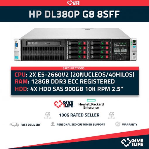Servidor Rack HP DL380P G8 8SFF 2xE5-2650v2 (16 NUCLEOS / 32 HILOS) +128GB RAM +P420 +2PSU HSTNS-5163
ENVIO RAPIDO, FACTURA DISPONIBLE, CAJA REFORZADA, VENDEDOR PROFESIONAL