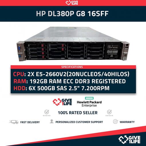 HP DL380P 16SFF 2XE5-2650V2(16C/32T)+192GB RAM+6X500GB SATA+6 CADDY+P420+2PSU
ENVÍO RÁPIDO, FACTURA DISPONIBLE, CAJA REFORZADA, VENDEDOR PROFESIONAL