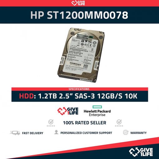 HPE ST1200MM0078 1.2TB HDD 2.5" SAS-3 12GB/S 10K 128MB CACHÉ - ESPECIAL PARA SERVIDORES
ENVIO RAPIDO, FACTURA, VENDEDOR PROFESIONAL