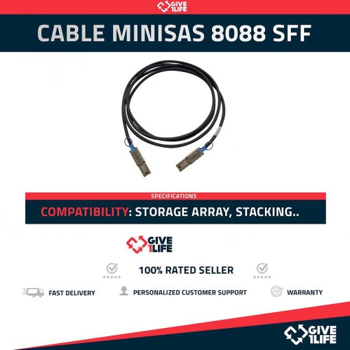 Cable MiniSAS 8088 a 8088 SFF Storage Array, Stacking HP, DELL, IBM
ENVIO RAPIDO, FACTURA, VENDEDOR PROFESIONAL