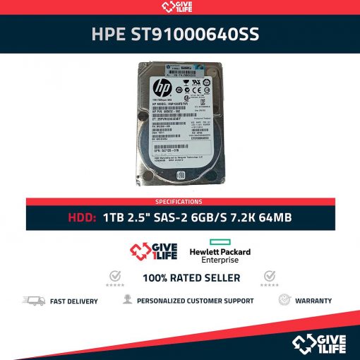HPE ST91000640SS 1TB HDD 2.5" SAS-2 6GB/S 7.2K 64MB CACHÉ - 725118-001 / 9RZ268-087 / 728575-001 - ESPECIAL PARA SERVIDORES
ENVIO RAPIDO, FACTURA, VENDEDOR PROFESIONAL